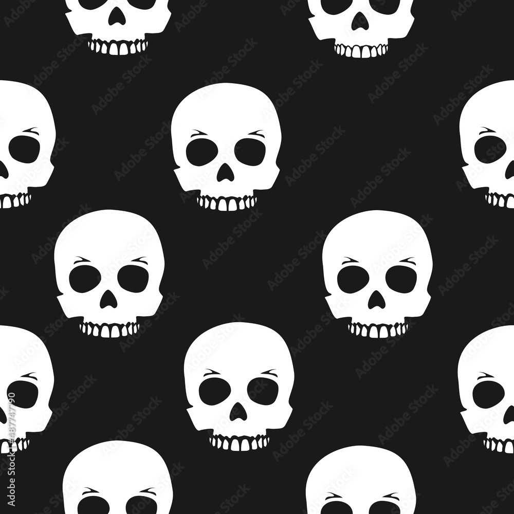 Skull seamless pattern, background