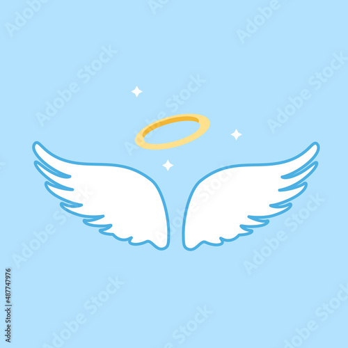 Angel wings with gold nimbus