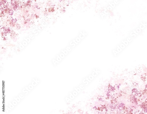 red pink painting spreading on white background