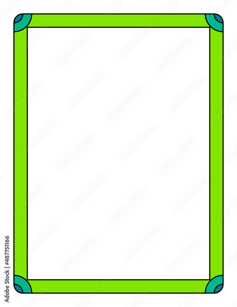 Green photo frame with rounded corners. Vector vertical vintage portrait border Green photo frame with rounded corners. Vector vertical vintage portrait border