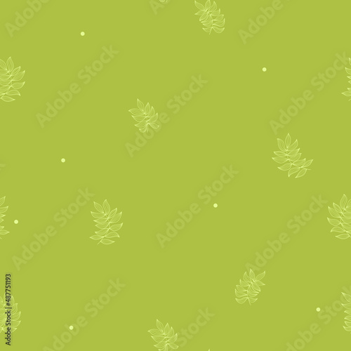Green seamless vector pattern, eco pattern with leaves motives. Pattern for textile, linen, fashion, wallpaper, backgrounds, cover, package design. Eco concept template