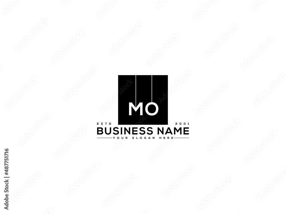 initial MO Logo, Monogram Mo om Square Letter Logo with black color logo icon design - obrazy, fototapety, plakaty 