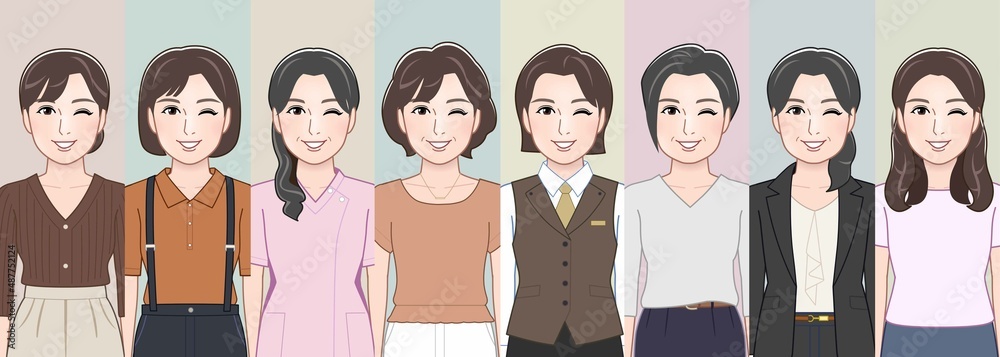 Obraz premium 生き生きとした女性たち