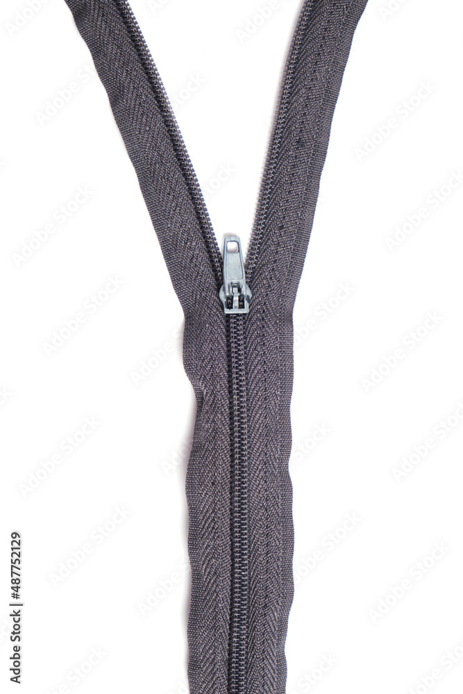 Zipper closure on a white background isolate. Zipper closure on a white background isolate.