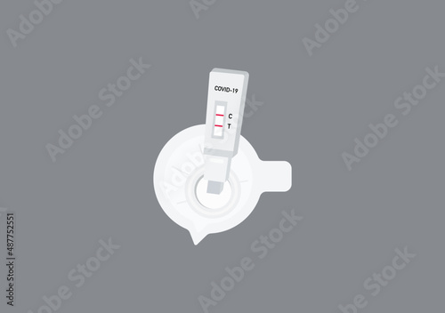 saliva swab covid 19 rapid antigen test kit vector set isolated on dark background ep72