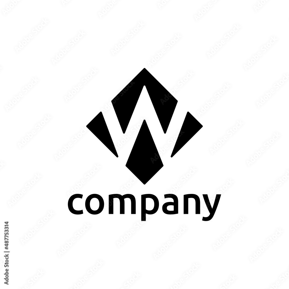 Fototapeta premium letter W square logo design