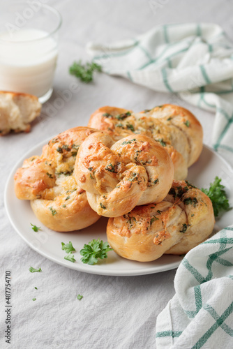Homemade pastry - buns with parsley