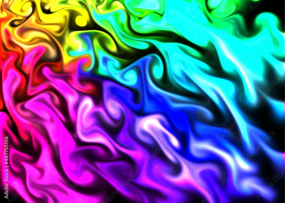 Fototapeta premium Bright and vibrant clor fluid, gradient metal background