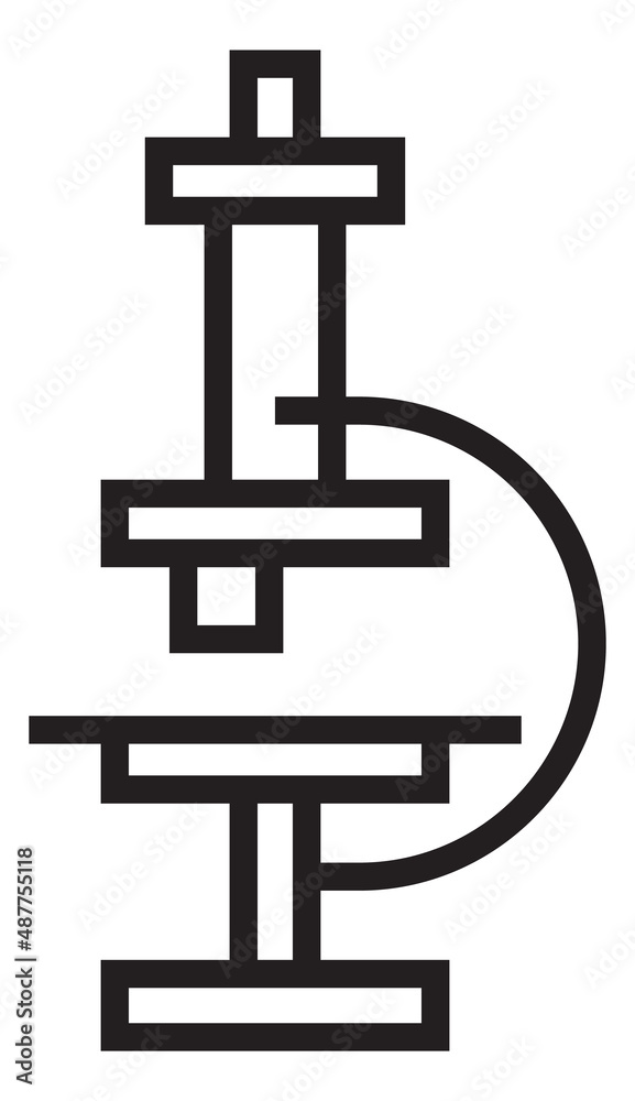Microscope icon. Science lab tool in linear style Microscope icon. Science lab tool in linear style
