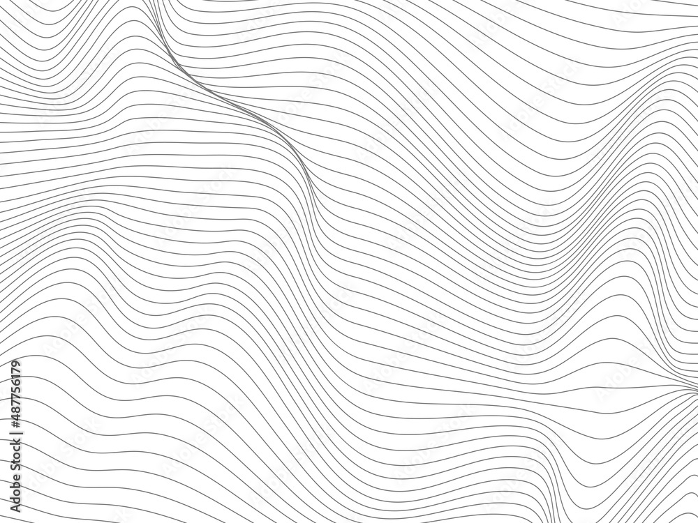 Wavy gray lines made for your design.Blend lines made for your project.Warped lines made on the white background.