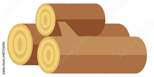 Woodpile icon. Wooden log pile. Stack of wood