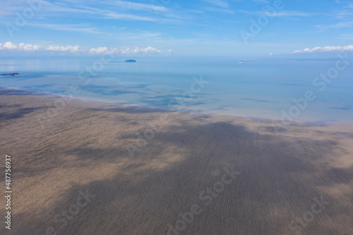 Sand Bay Beach  Weston super mare tide out from drone