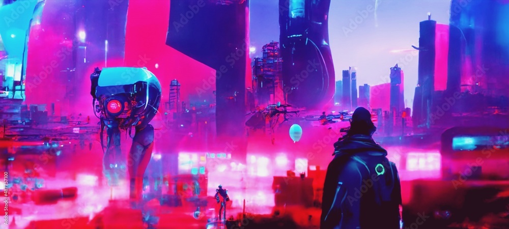 Premium Photo  Cyberpunk industrial abstract future wallpaper futuristic  concept pink evening urban landscape 3d illustration