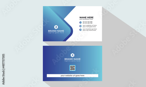 Blue modern, creative, Corporate business card Template 80 and name card, simple, Eye catching, Professional, clean template vector design with Triangle, Rectangle, Circle and Hexagon layout