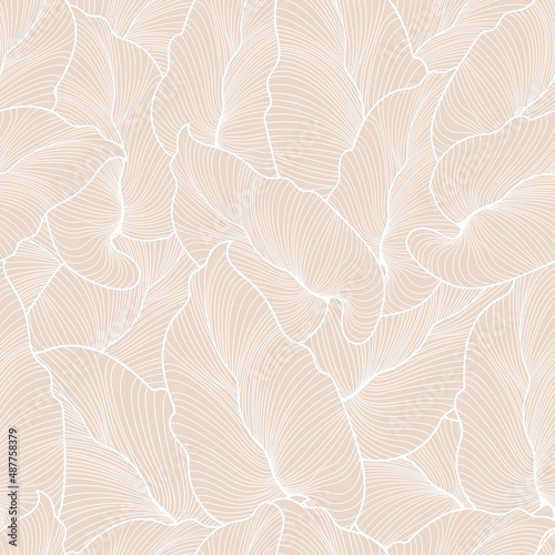 Seamless pattern with leaves in pastel color. Creative texture. Great for fabric, textile Vector Illustration