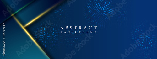 Banner design with dark blue diagonal stripes pattern. overlap. Dark blue background. Modern lines abstract presentation background.
