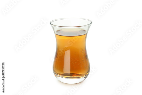 Glass of tea isolated on white background