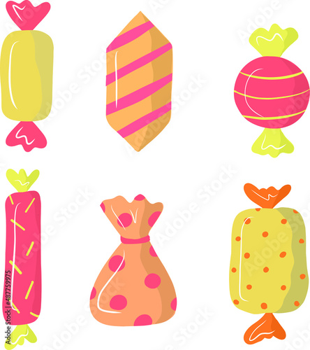 Candy lollipop sweet set chocolate 