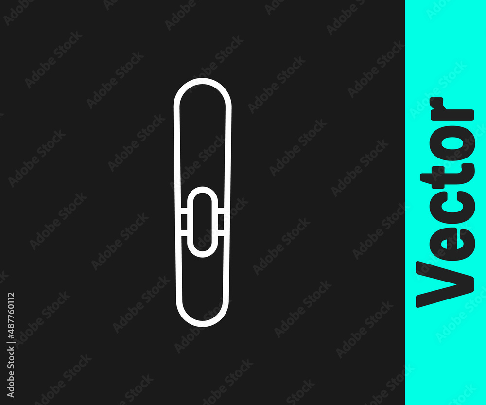 White line Cigar icon isolated on black background. Vector White line Cigar icon isolated on black background. Vector