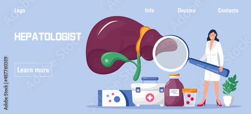 Help fight liver disease month concept vector. Medical event is celebrated in March. Hepatology concept vector for medical website, landing page.