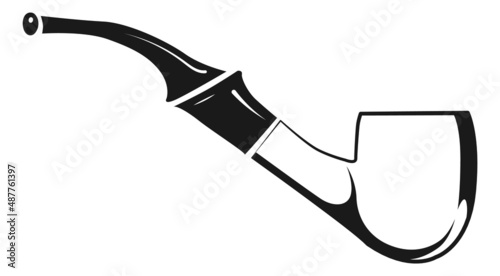 Tobacco pipe icon. Old fashioned smoking sign