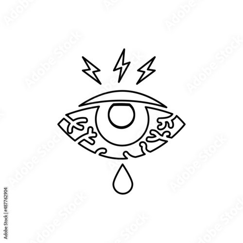 irritated eye icon on a white background, vector illustration