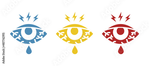 irritated eye icon on a white background, vector illustration