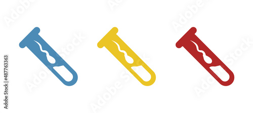 test tube icon with spermatozoa, vector illustration