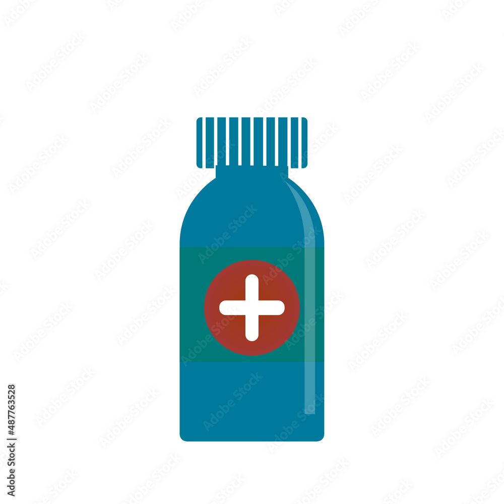 bottle of medicine, remedy, antibiotics, vector illustration bottle of medicine, remedy, antibiotics, vector illustration