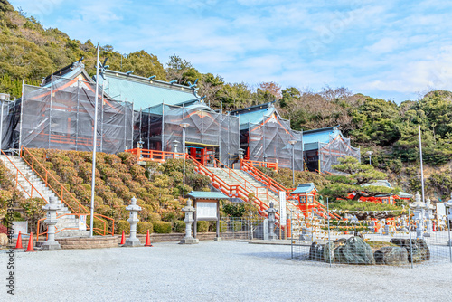 改修工事中の福徳稲荷神社　山口県下関市　Fukutoku Inari Shrine under renovation work. Yamaguchi-ken Shimonoseki city photo