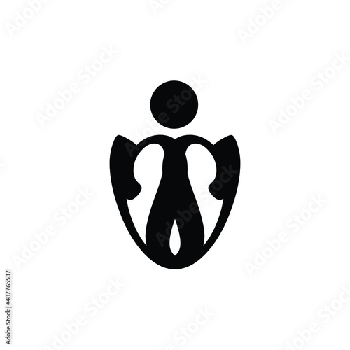 Man with shield minimalist logo