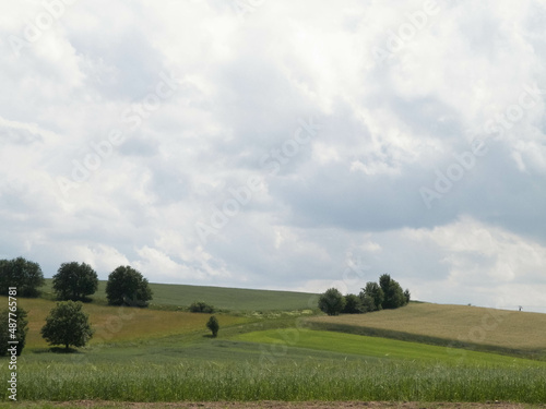 Hills and meadows of Kashubia Region, Poland.