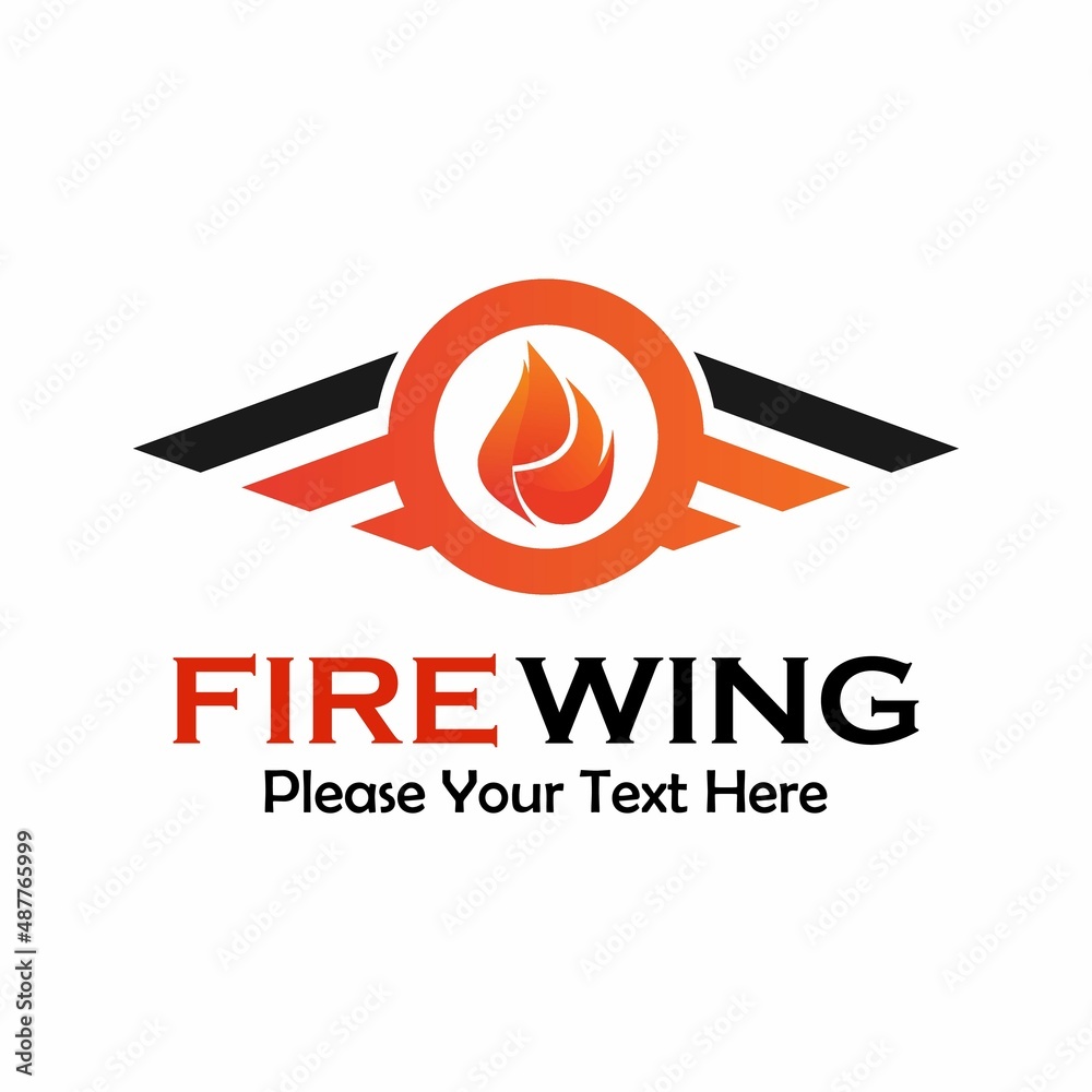 Fire wing logo template illustration Stock Vector Adobe Stock