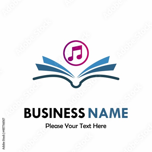 book with music logo template illustration