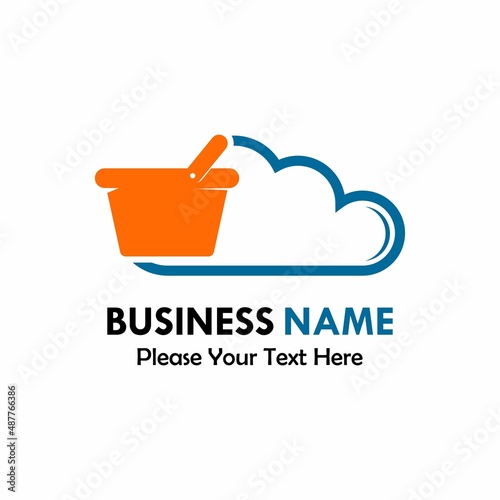 Cloud cart  symbol logo template illustration. suitable for market, web, digital, network, supermarket etc