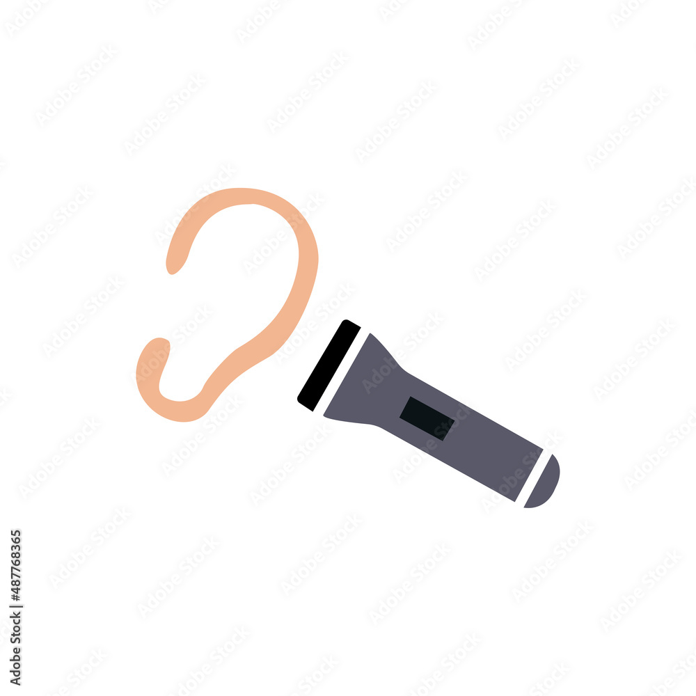 ear health check icon, vector illustration