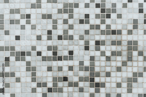 Ceramic square decorative tile. Abstract texture background. Mosaic tiles for bathroom or swimming pool.