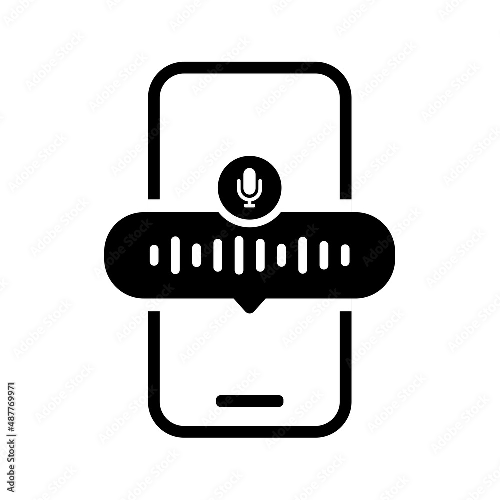 Mobile phone with voice message. Voice notes. Audio message. Vector illustration Mobile phone with voice message. Voice notes. Audio message. Vector illustration