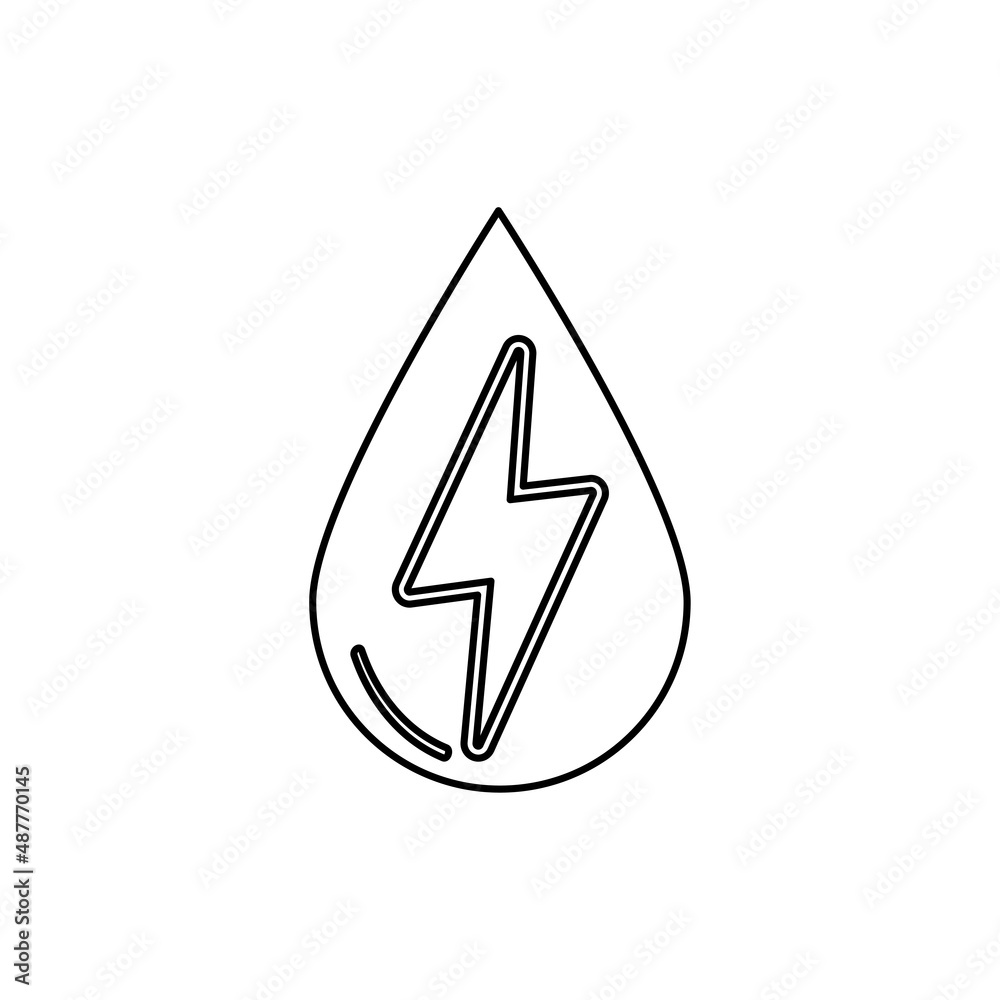 drop icon with energy on a white background, vector illustration drop icon with energy on a white background, vector illustration