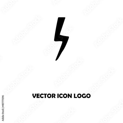 lightning Icon vector. Simple flat symbol. Perfect Black pictogram illustration on white background.
