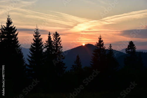 sunset in the mountains