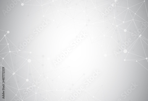Abstract polygonal background with .connected lines and dots. Minimalistic .geometric pattern. Molecule structure .and communication.Science, medicine, .technology concept