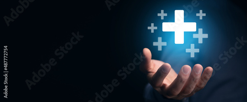 Man Touching the health Icon on Screen