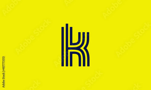 K lines letter icon design. Creative modern letters icon  Premium vector illustration.