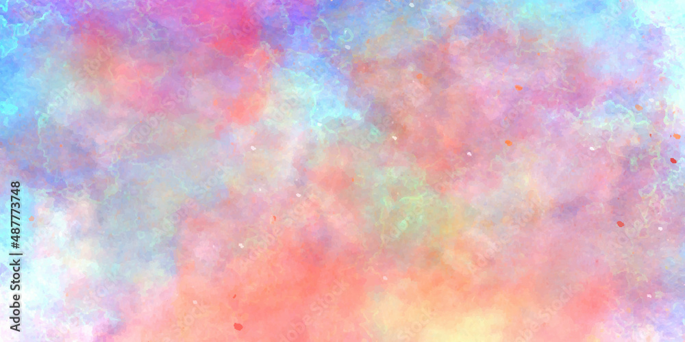 Abstract watercolor background Colorful galaxy nebula art painting background, perfect for wallpaper and display.