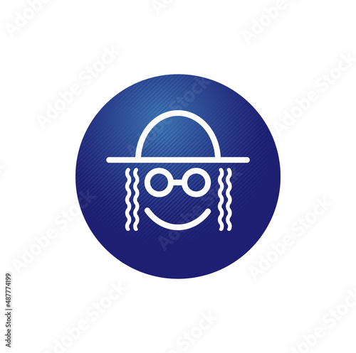 Linear stylized drawing of Israelite face logotype