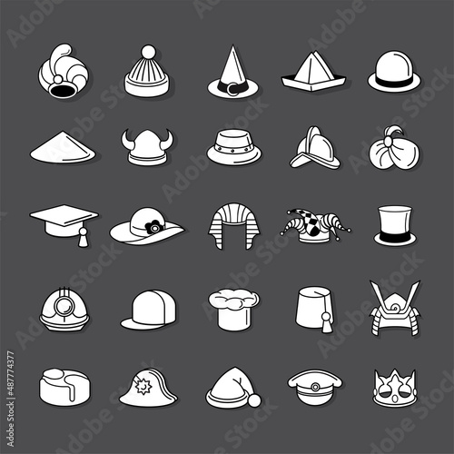 hats icon set 