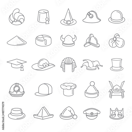 hats icon set 