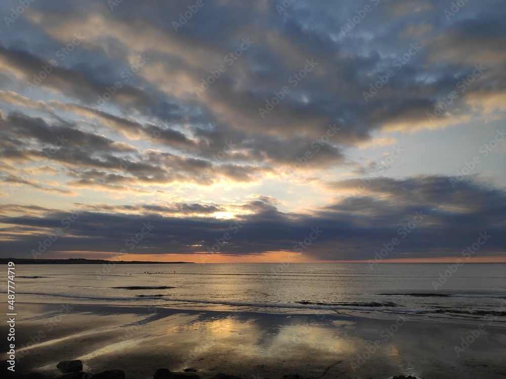 Obraz premium Sunset on Strandhill beach in County Sligo in Ireland.