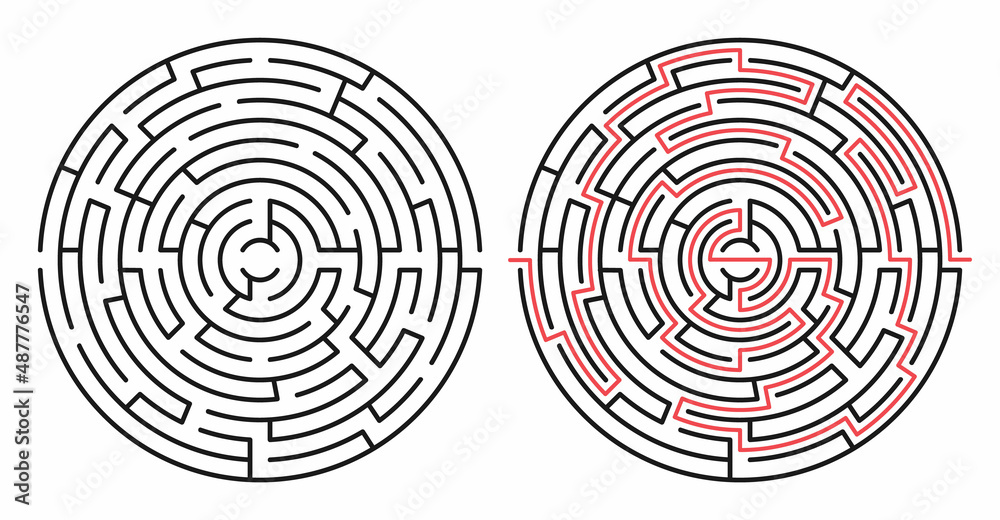 Abstract maze / labyrinth with etry and exit. Vector labyrinth 301. Abstract maze / labyrinth with etry and exit. Vector labyrinth 301.